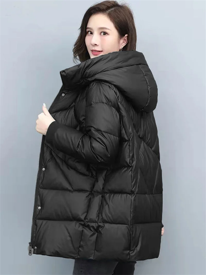 2026 Hooded Cotton Coat Women's Mid-Length Winter Jackets Elegant Mother's Parkas Padded Jacket Thick Down Padded Jacket Vintage