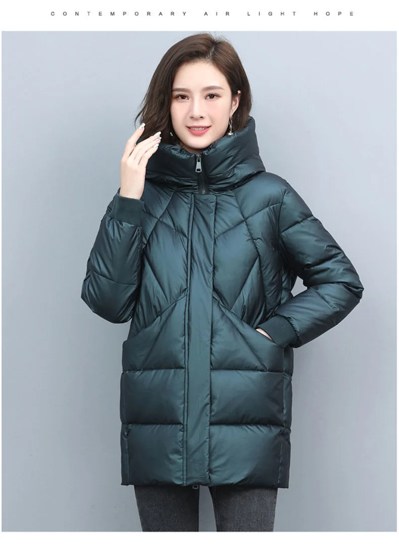 2026 Hooded Cotton Coat Women's Mid-Length Winter Jackets Elegant Mother's Parkas Padded Jacket Thick Down Padded Jacket Vintage