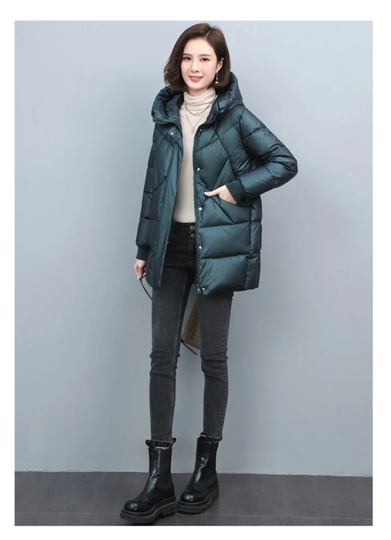 2026 Hooded Cotton Coat Women's Mid-Length Winter Jackets Elegant Mother's Parkas Padded Jacket Thick Down Padded Jacket Vintage