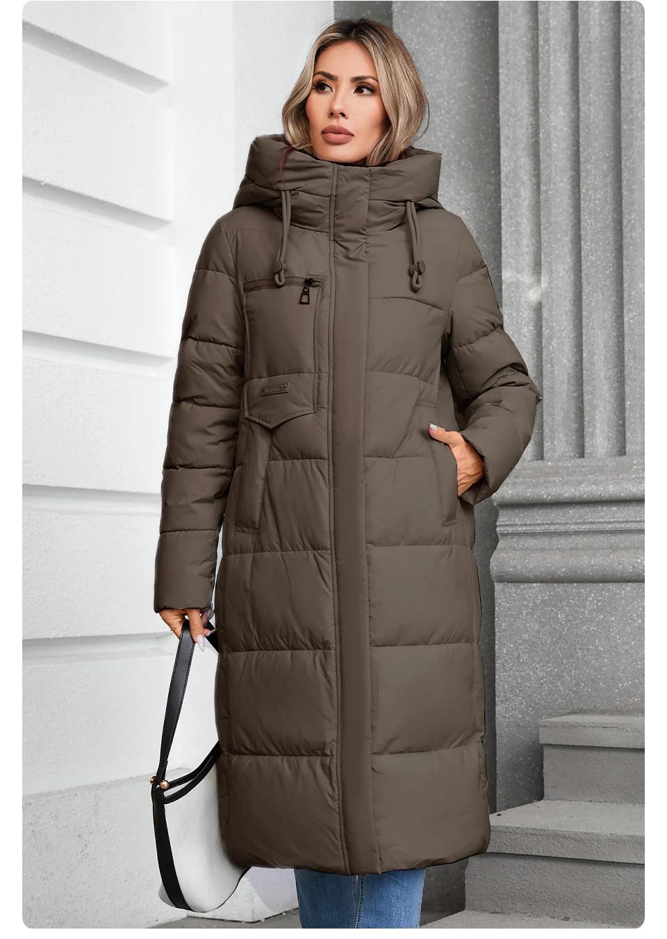 GASMAN 2024 Winter Jacket Women Brand High Quality Casual Long Women's Jackets Hooded Zipper Pocket Puffer Parkas Outwear 88607