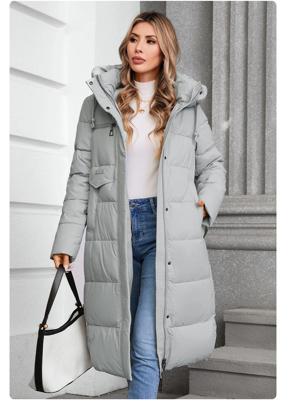 GASMAN 2024 Winter Jacket Women Brand High Quality Casual Long Women's Jackets Hooded Zipper Pocket Puffer Parkas Outwear 88607