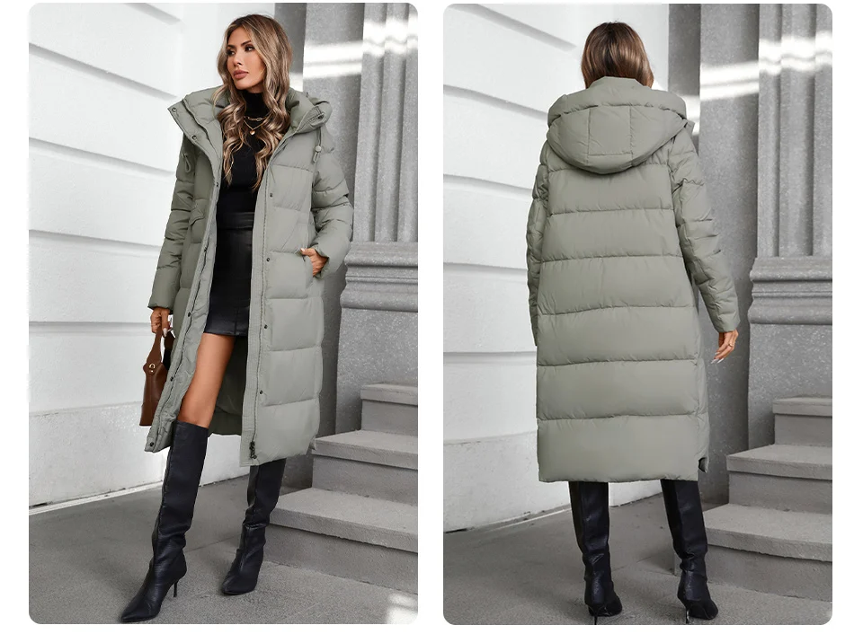 GASMAN 2024 Winter Jacket Women Brand High Quality Casual Long Women's Jackets Hooded Zipper Pocket Puffer Parkas Outwear 88607