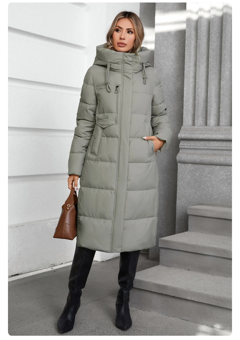 GASMAN 2024 Winter Jacket Women Brand High Quality Casual Long Women's Jackets Hooded Zipper Pocket Puffer Parkas Outwear 88607