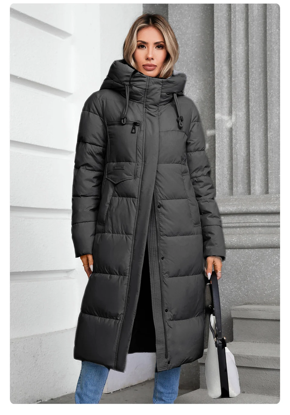 GASMAN 2024 Winter Jacket Women Brand High Quality Casual Long Women's Jackets Hooded Zipper Pocket Puffer Parkas Outwear 88607