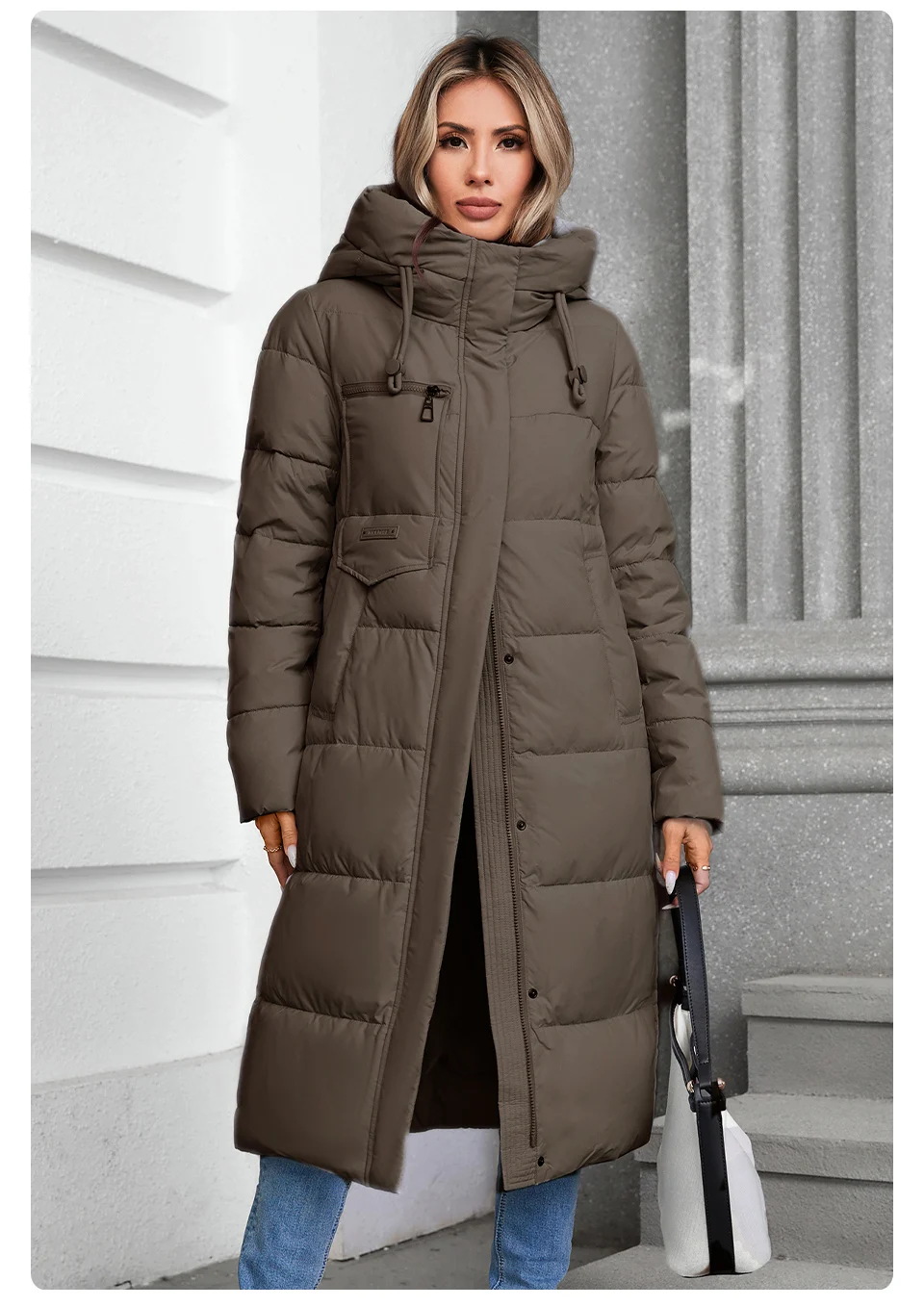 GASMAN 2024 Winter Jacket Women Brand High Quality Casual Long Women's Jackets Hooded Zipper Pocket Puffer Parkas Outwear 88607