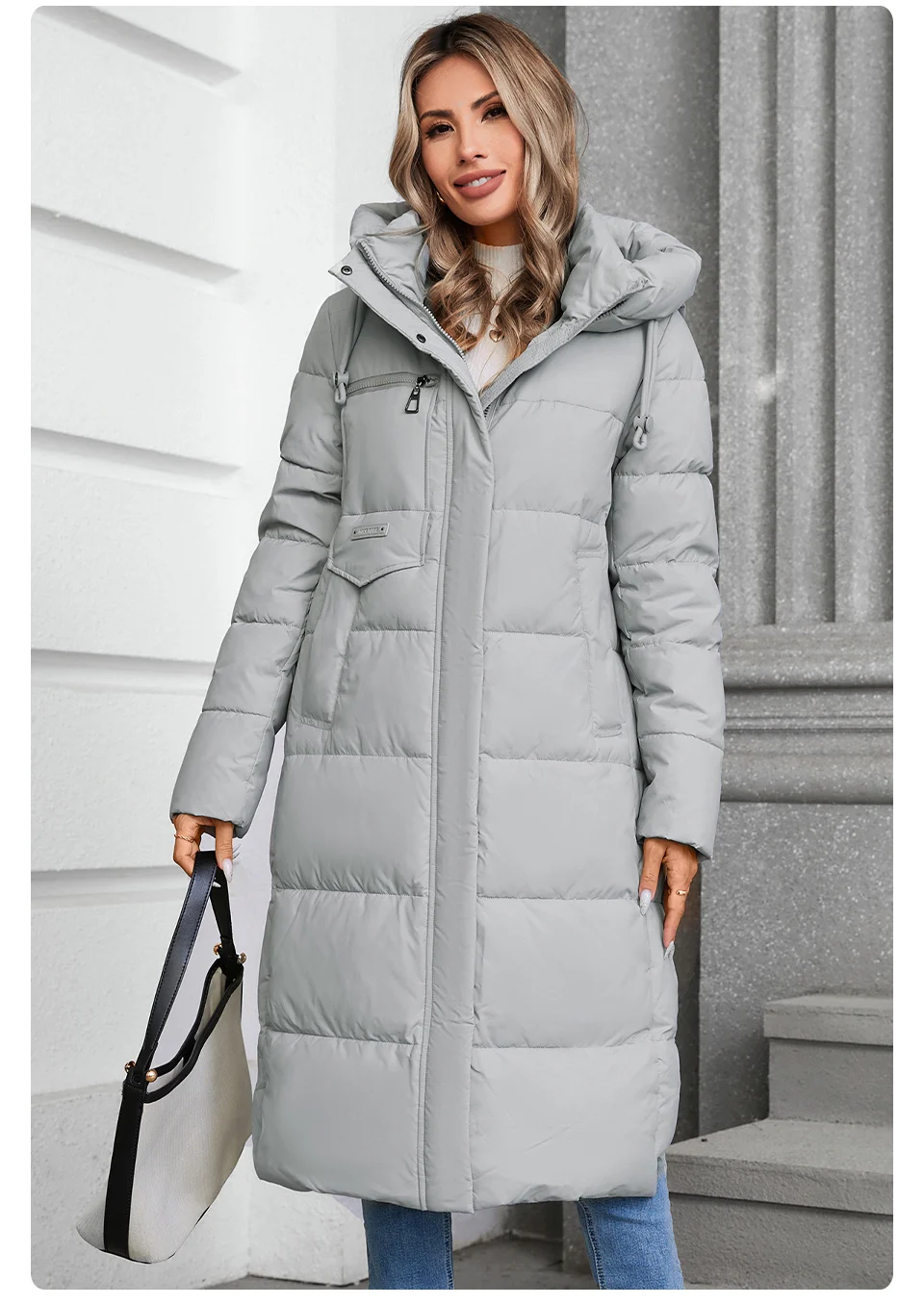 GASMAN 2024 Winter Jacket Women Brand High Quality Casual Long Women's Jackets Hooded Zipper Pocket Puffer Parkas Outwear 88607