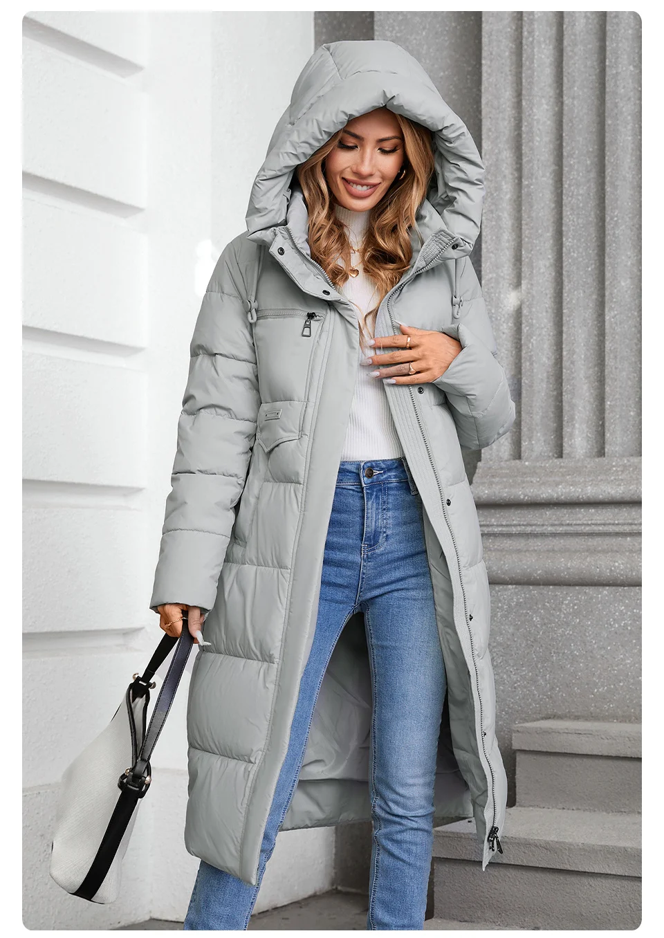 GASMAN 2024 Winter Jacket Women Brand High Quality Casual Long Women's Jackets Hooded Zipper Pocket Puffer Parkas Outwear 88607