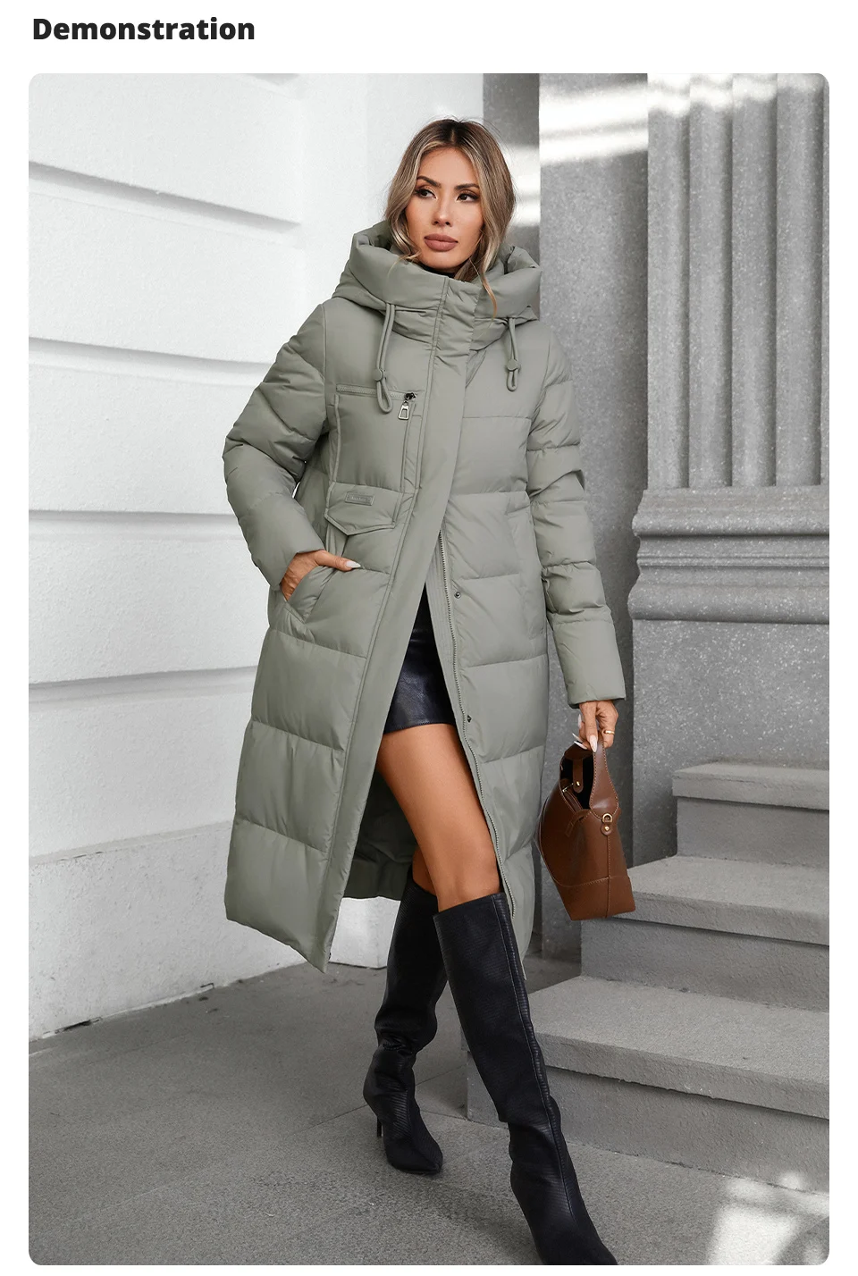GASMAN 2024 Winter Jacket Women Brand High Quality Casual Long Women's Jackets Hooded Zipper Pocket Puffer Parkas Outwear 88607