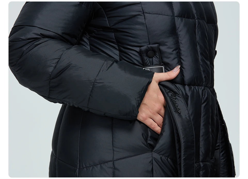Astrid 2022 New Winter Women's coat women long warm parka Plaid fashion thick Jacket hooded large sizes female clothing 9546