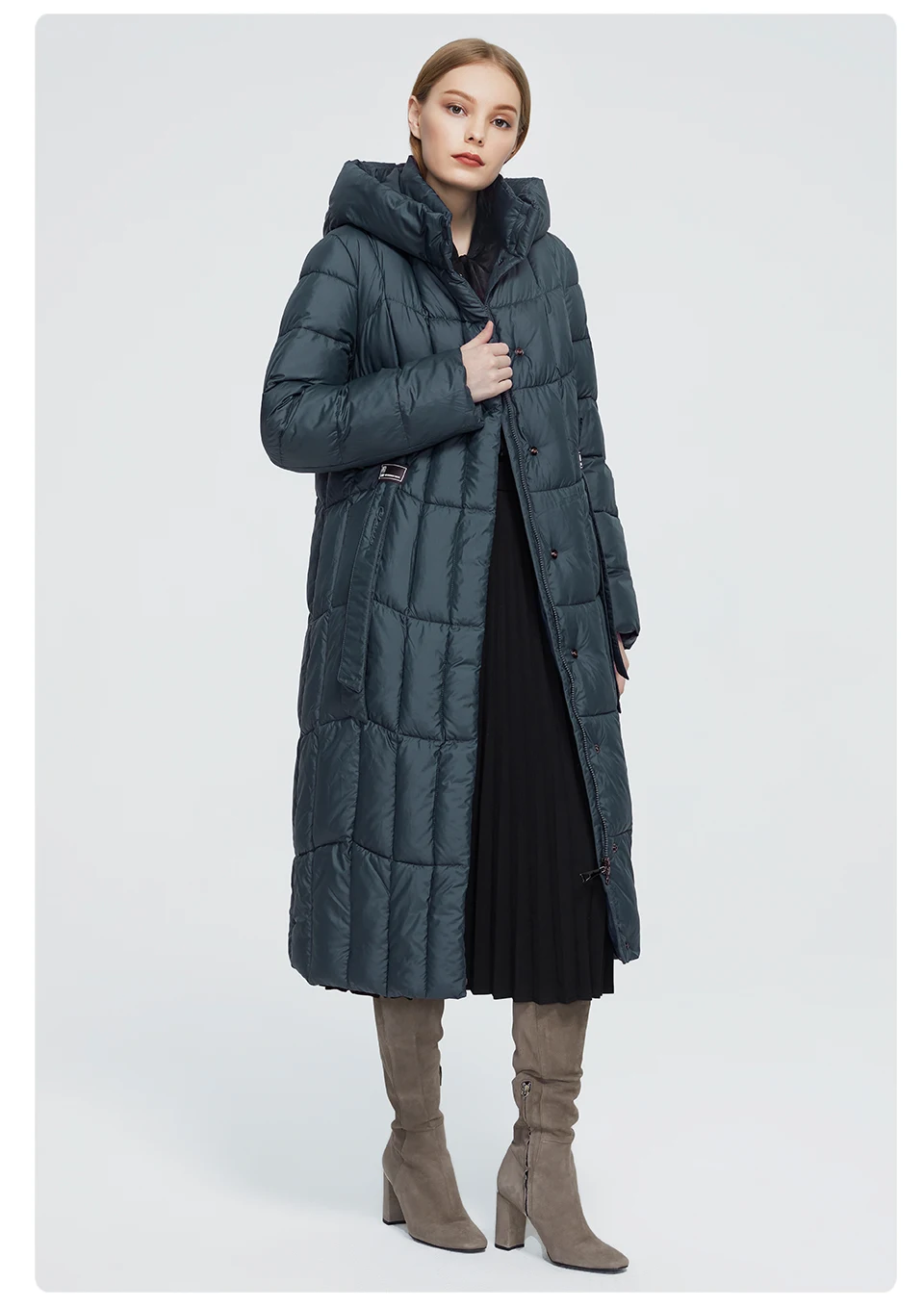 Astrid 2022 New Winter Women's coat women long warm parka Plaid fashion thick Jacket hooded large sizes female clothing 9546