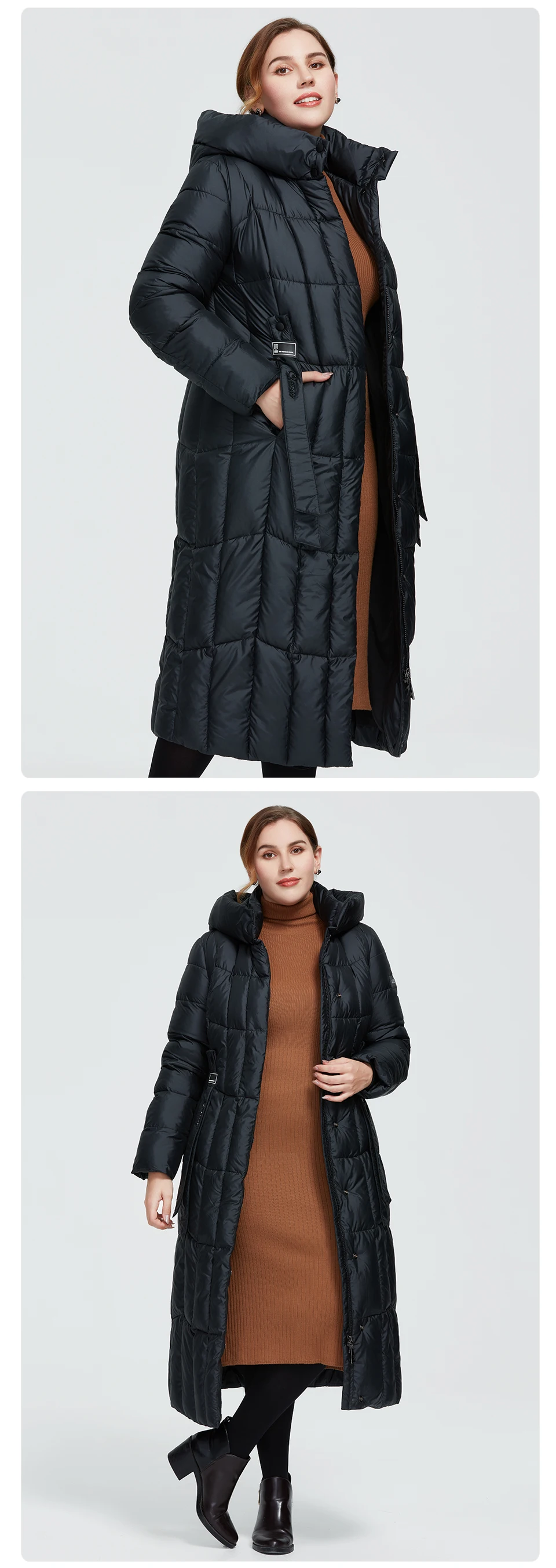 Astrid 2022 New Winter Women's coat women long warm parka Plaid fashion thick Jacket hooded large sizes female clothing 9546