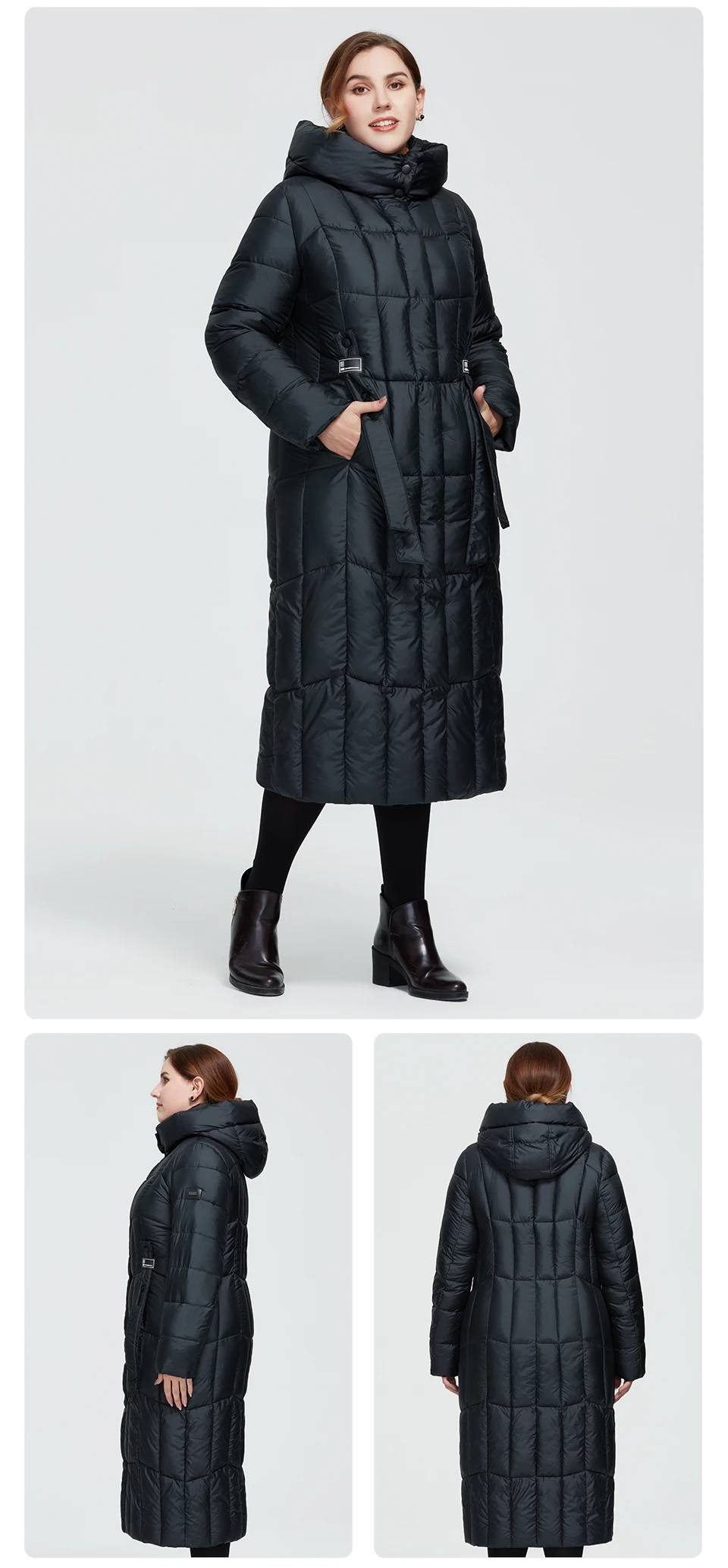 Astrid 2022 New Winter Women's coat women long warm parka Plaid fashion thick Jacket hooded large sizes female clothing 9546