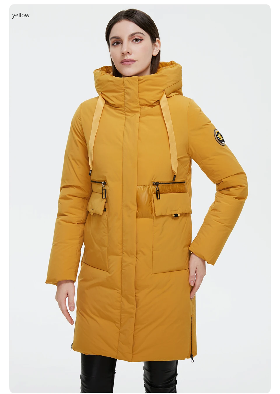 GASMAN 2023 Fashion brand new women's coat Women's winter jacket down parka warm outwear Female black patchwork thick jacket 020