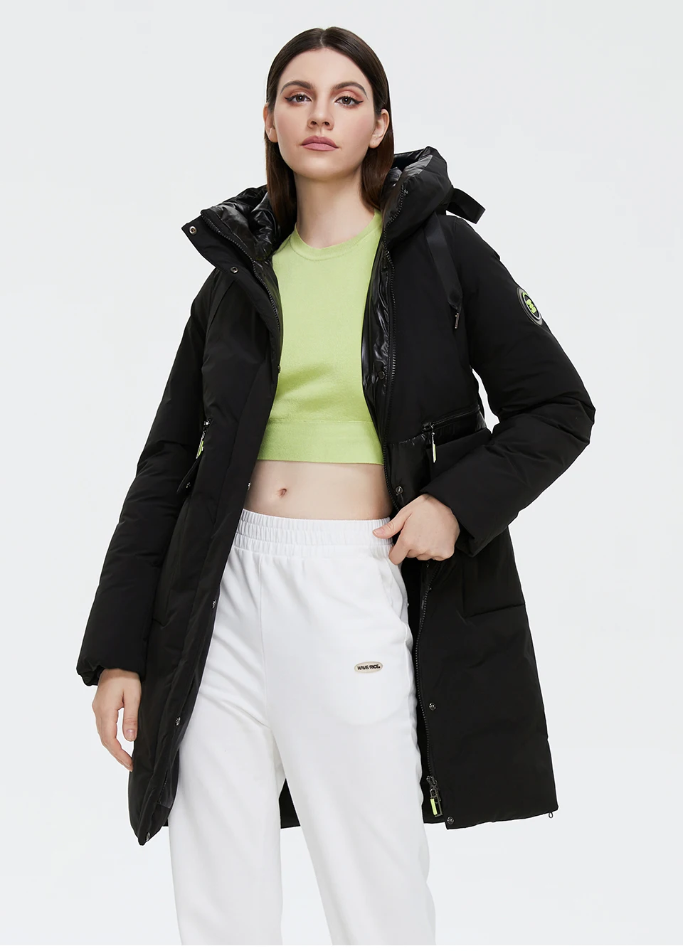 GASMAN 2023 Fashion brand new women's coat Women's winter jacket down parka warm outwear Female black patchwork thick jacket 020