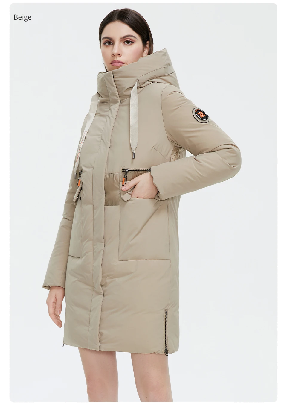 GASMAN 2023 Fashion brand new women's coat Women's winter jacket down parka warm outwear Female black patchwork thick jacket 020