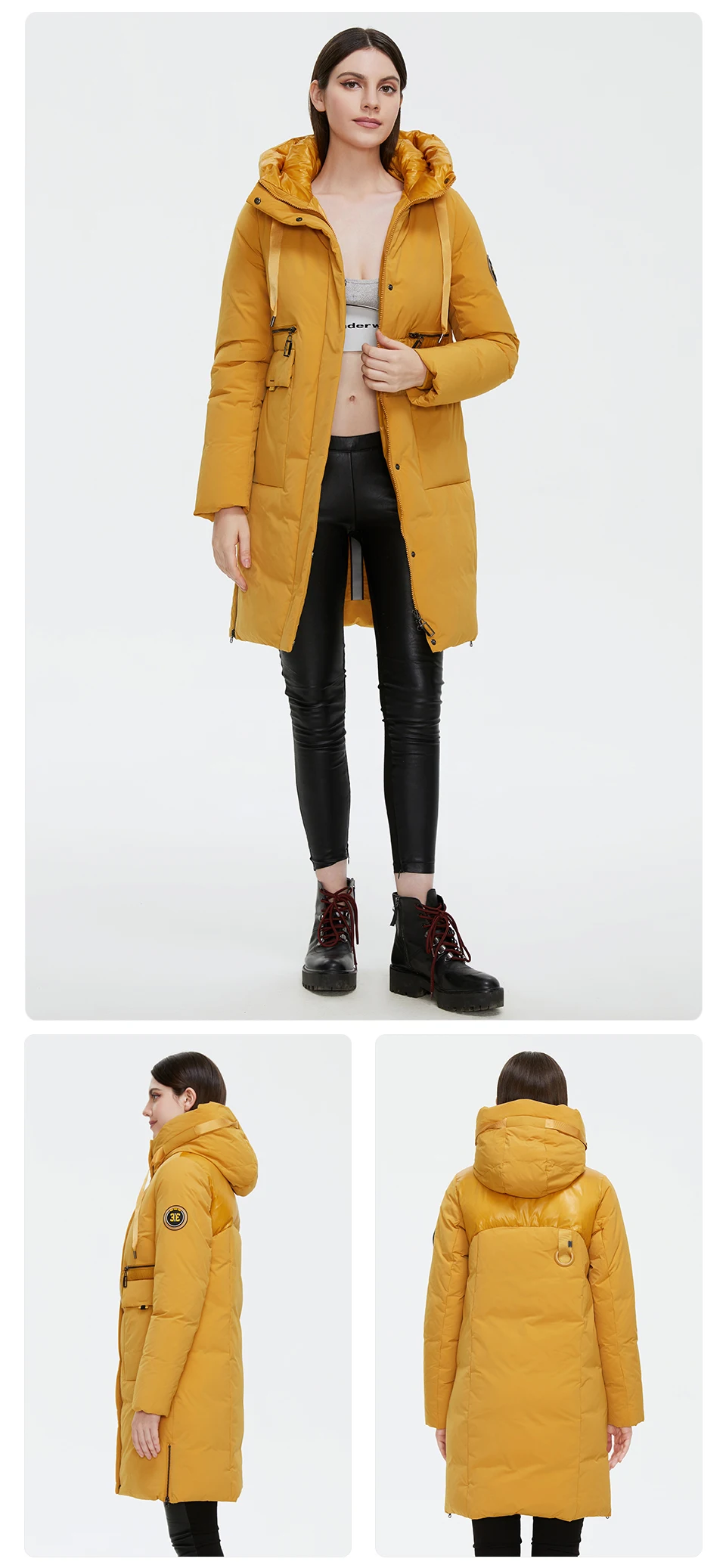 GASMAN 2023 Fashion brand new women's coat Women's winter jacket down parka warm outwear Female black patchwork thick jacket 020