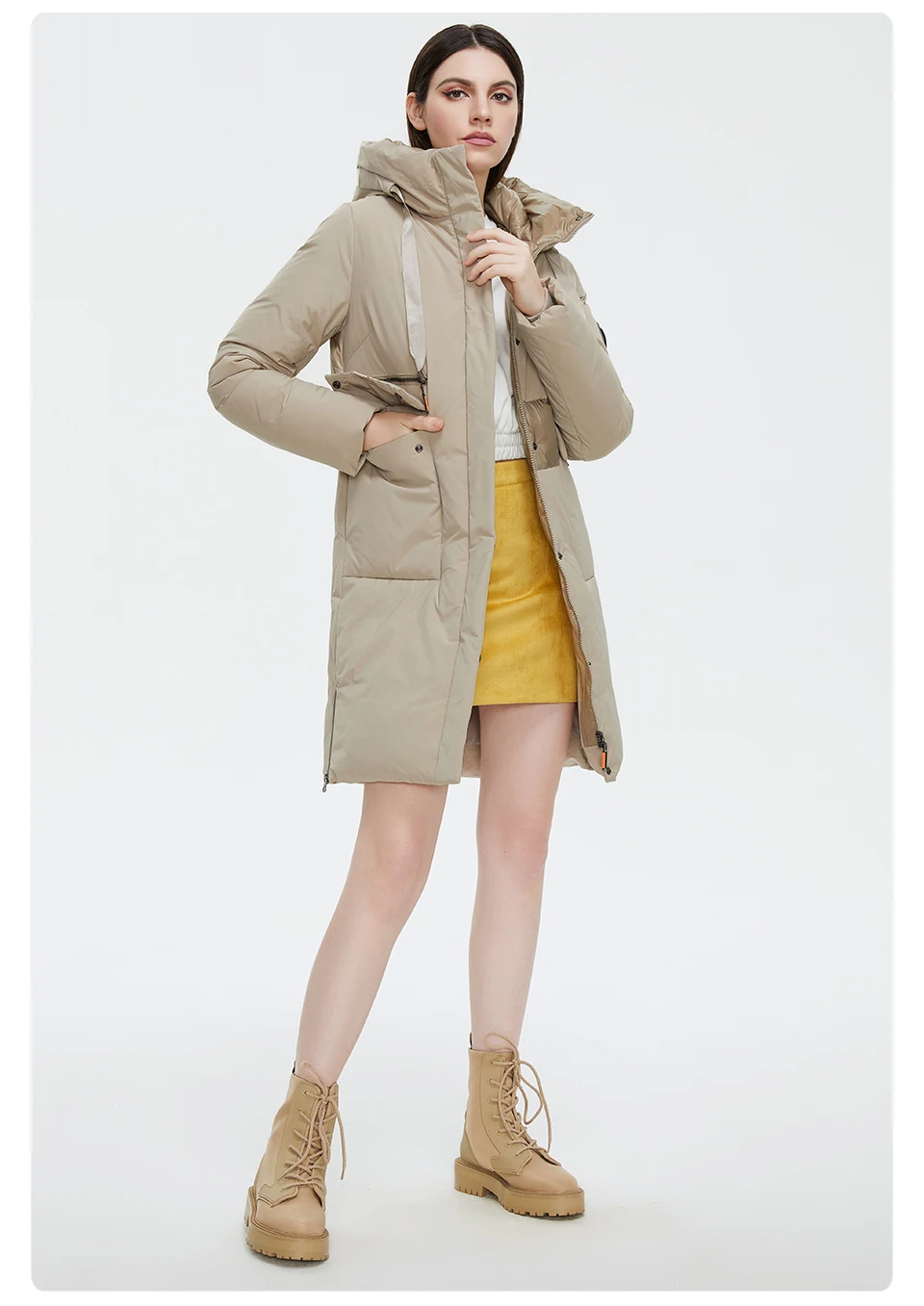 GASMAN 2023 Fashion brand new women's coat Women's winter jacket down parka warm outwear Female black patchwork thick jacket 020