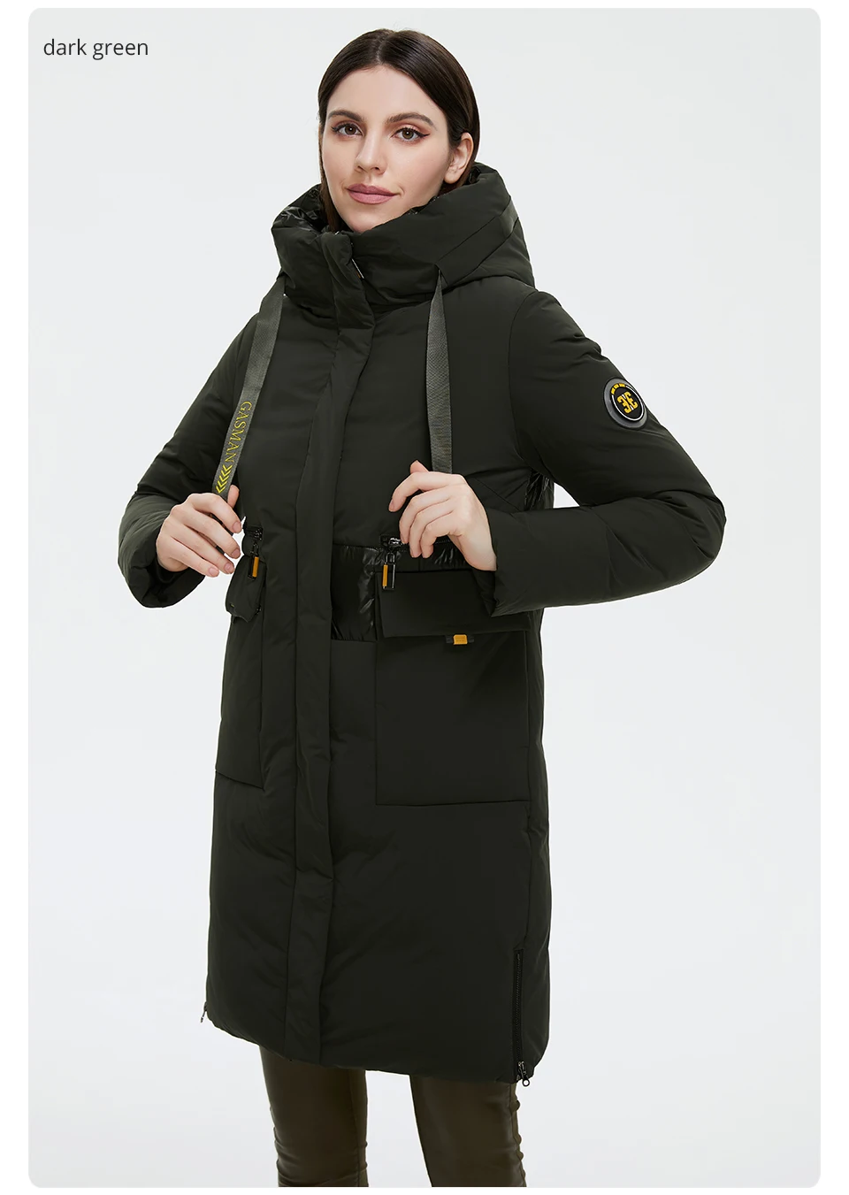 GASMAN 2023 Fashion brand new women's coat Women's winter jacket down parka warm outwear Female black patchwork thick jacket 020
