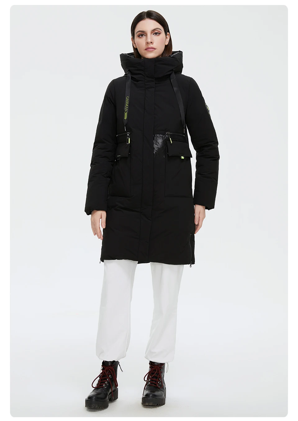 GASMAN 2023 Fashion brand new women's coat Women's winter jacket down parka warm outwear Female black patchwork thick jacket 020