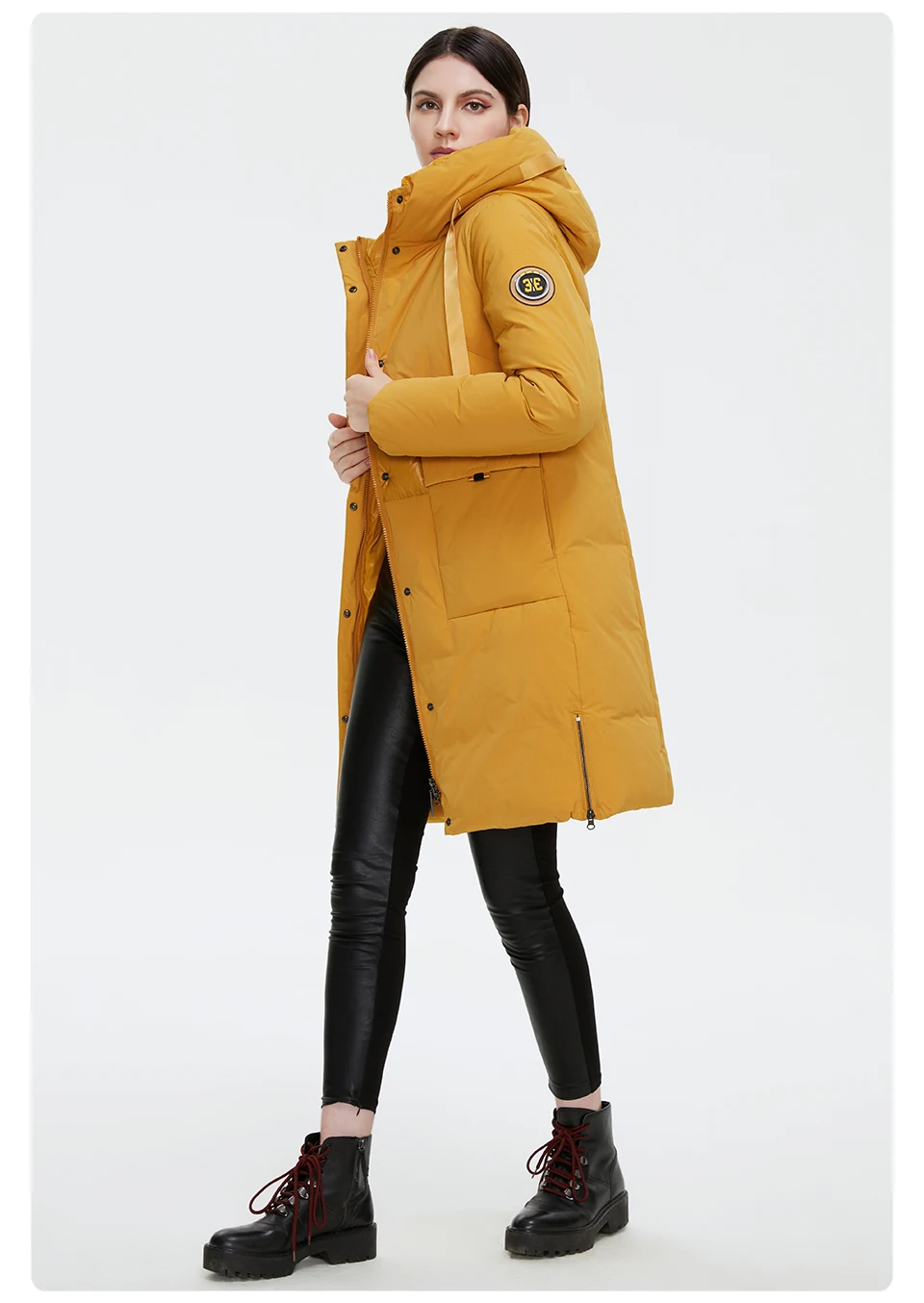 GASMAN 2023 Fashion brand new women's coat Women's winter jacket down parka warm outwear Female black patchwork thick jacket 020