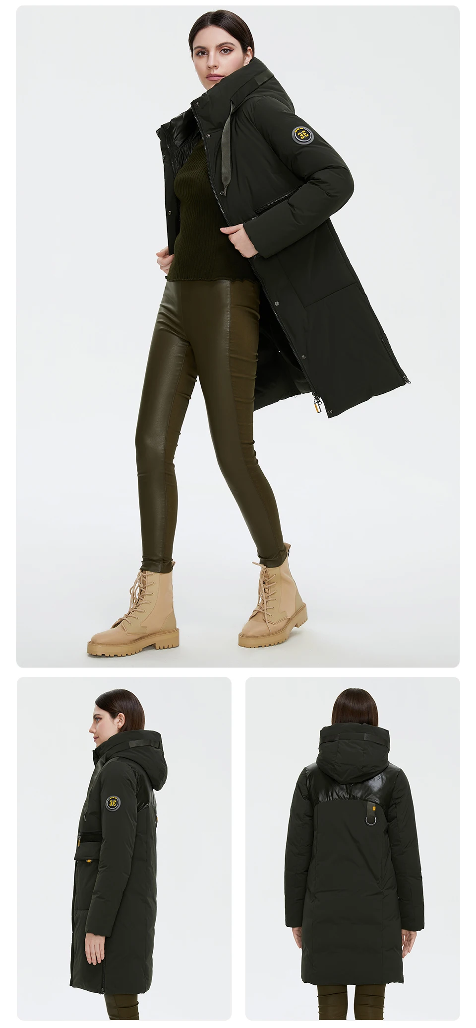 GASMAN 2023 Fashion brand new women's coat Women's winter jacket down parka warm outwear Female black patchwork thick jacket 020