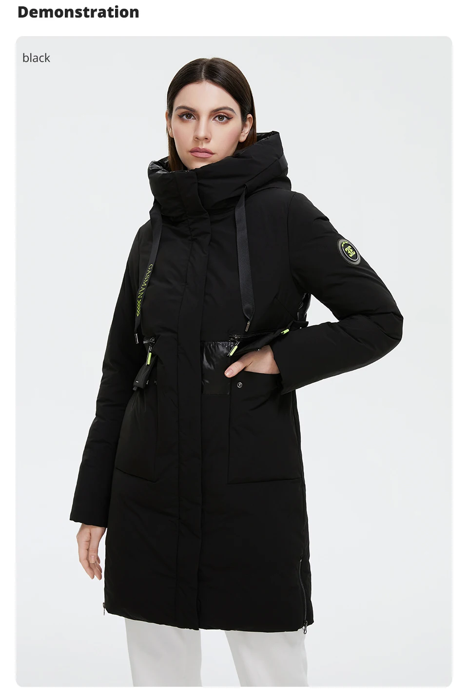 GASMAN 2023 Fashion brand new women's coat Women's winter jacket down parka warm outwear Female black patchwork thick jacket 020