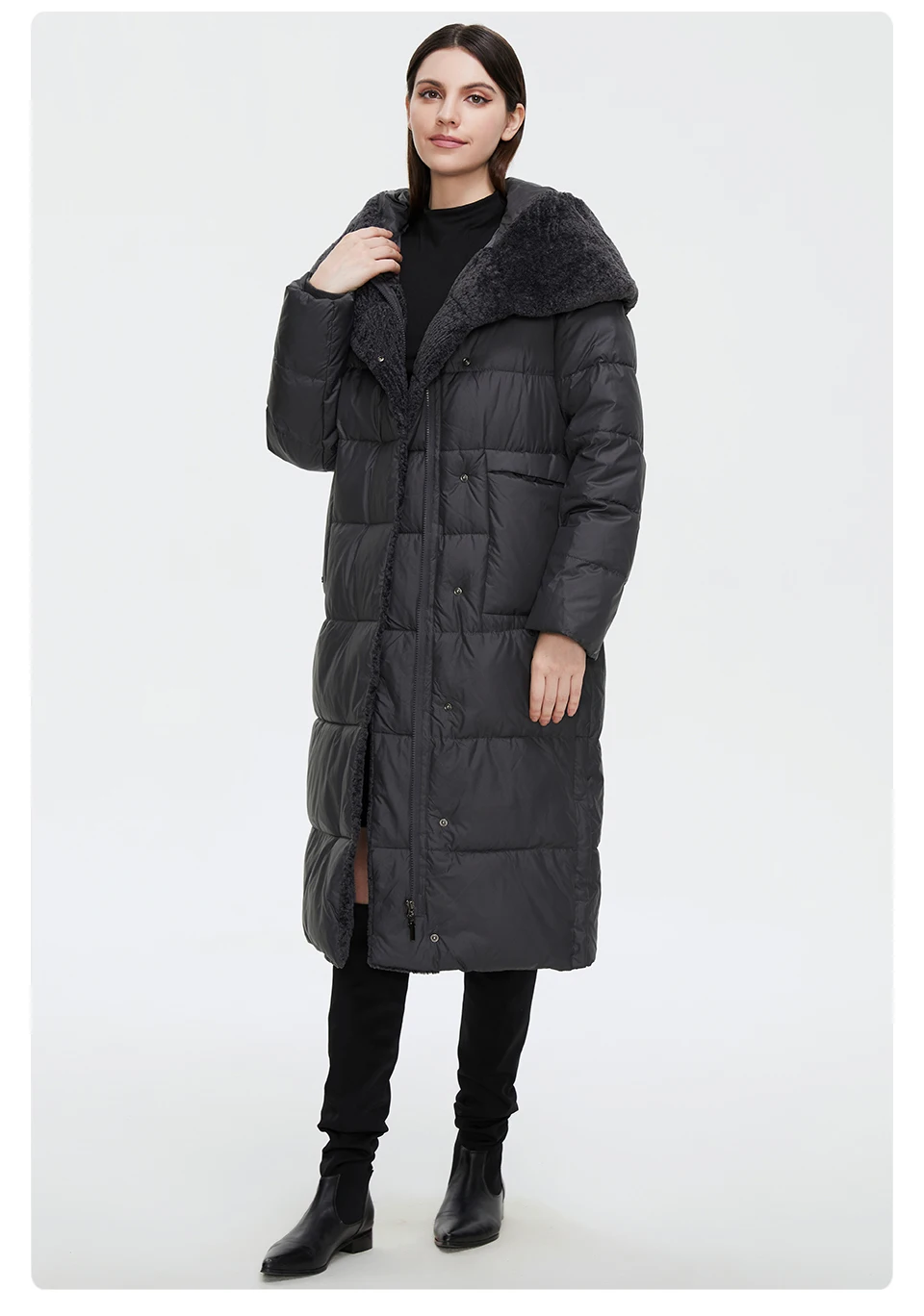 GASMAN 2022 Women's winter jacket Long fashion slim women Coat Keep warm pocket outwear Retro elegant Classic lady parka 81716