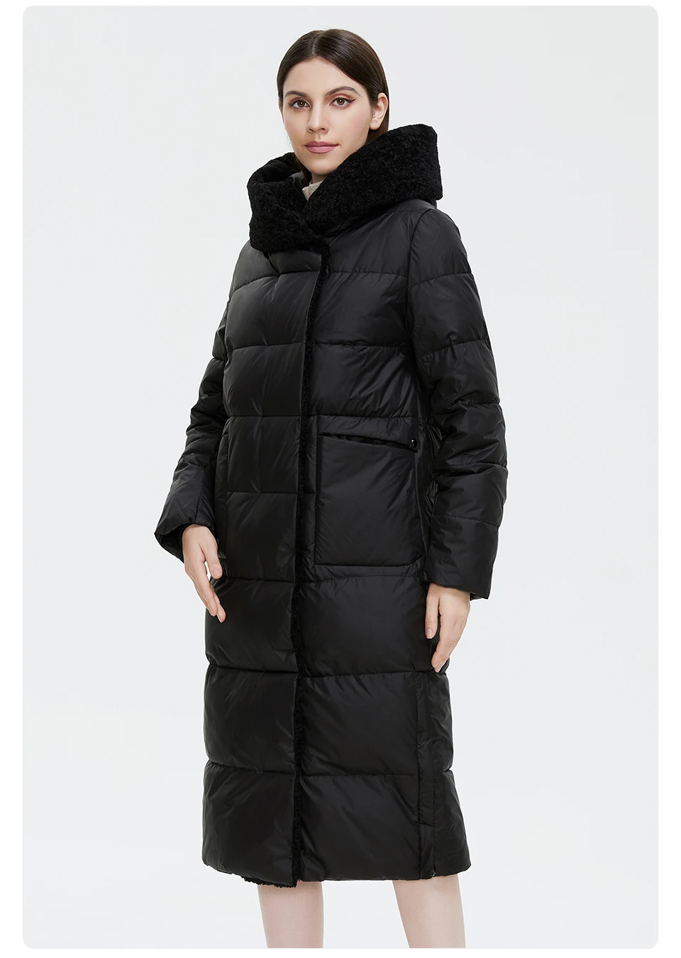GASMAN 2022 Women's winter jacket Long fashion slim women Coat Keep warm pocket outwear Retro elegant Classic lady parka 81716