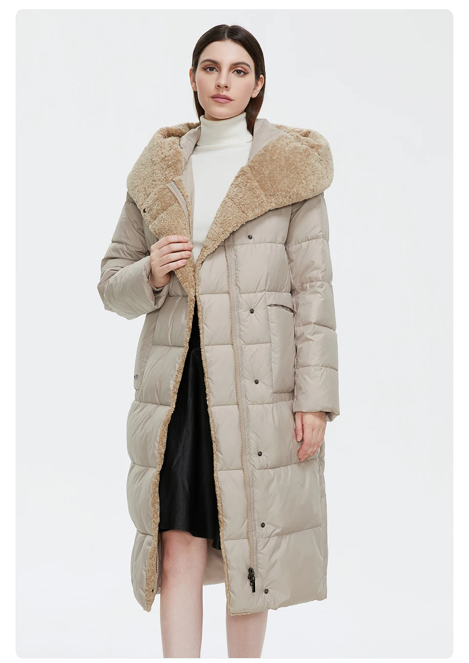 GASMAN 2022 Women's winter jacket Long fashion slim women Coat Keep warm pocket outwear Retro elegant Classic lady parka 81716