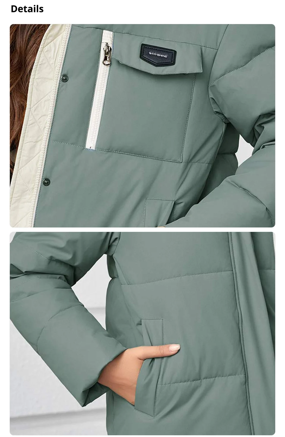 GASMAN Women's Parka 2023 New Fashion Women's Stand Collar Short Slim Casual Hooded Warm Down Jacket 83682