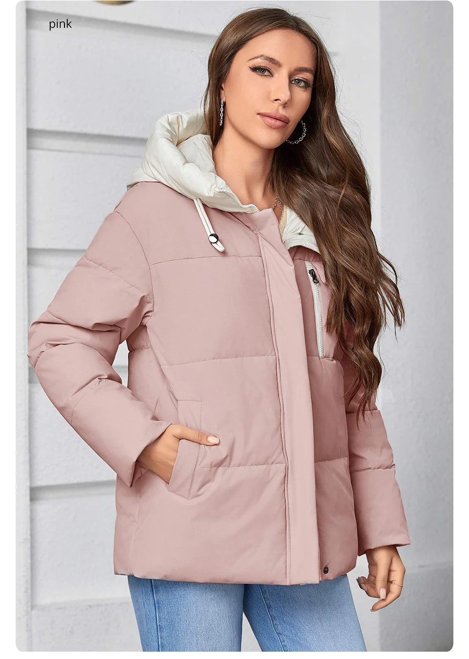 GASMAN Women's Parka 2023 New Fashion Women's Stand Collar Short Slim Casual Hooded Warm Down Jacket 83682