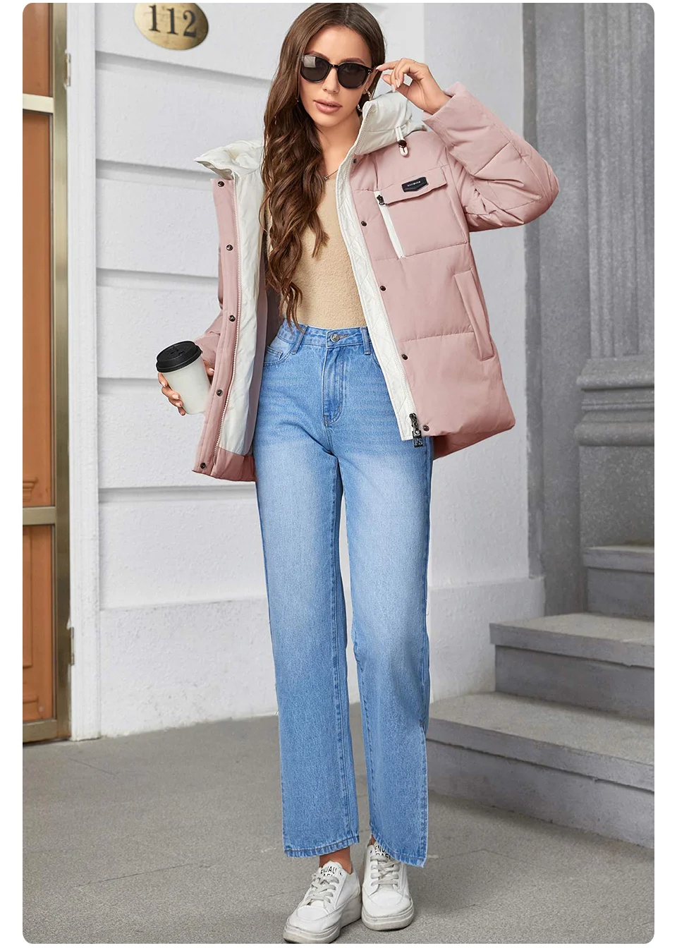 GASMAN Women's Parka 2023 New Fashion Women's Stand Collar Short Slim Casual Hooded Warm Down Jacket 83682