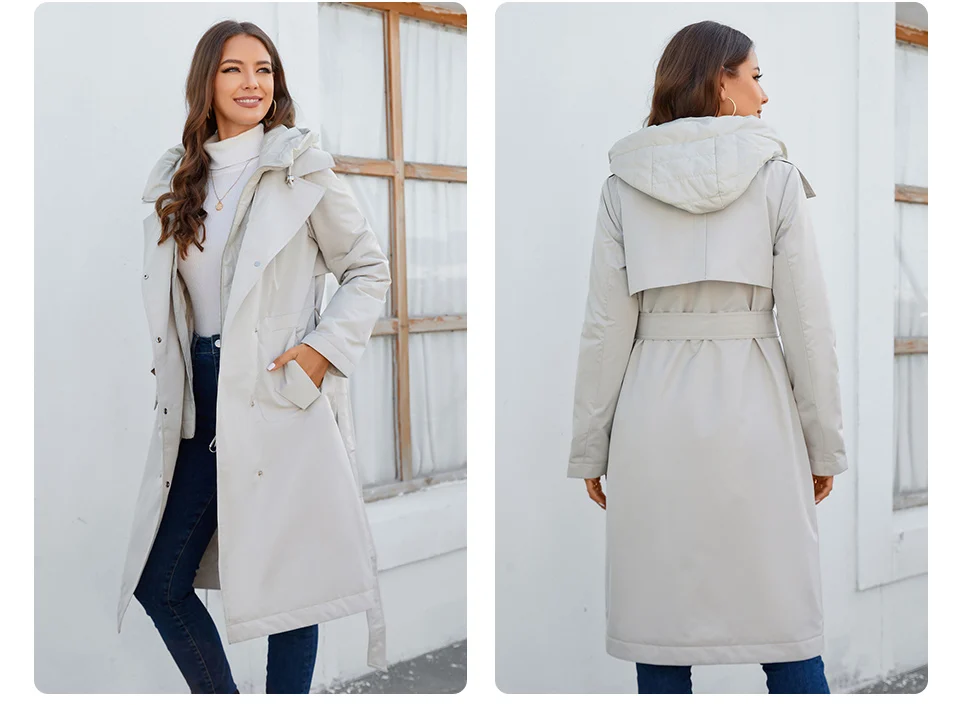 GASMAN 2023 Brand Fashion Women's spring Down jacket Autumn Women Coat Long parka women's jackets female Thin Cotton 8356