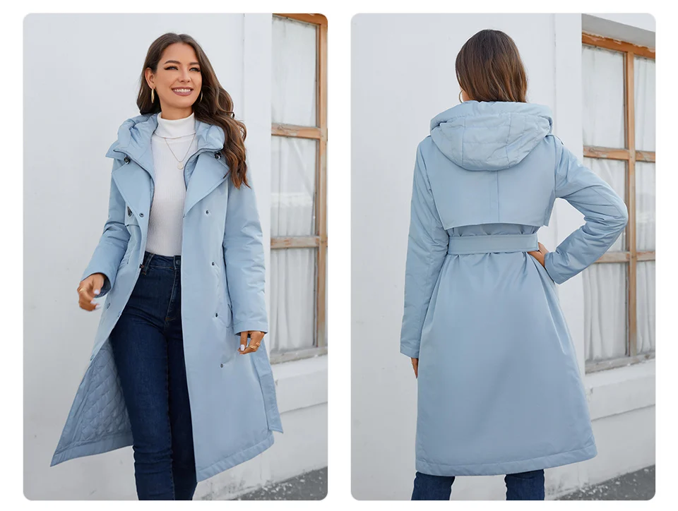 GASMAN 2023 Brand Fashion Women's spring Down jacket Autumn Women Coat Long parka women's jackets female Thin Cotton 8356