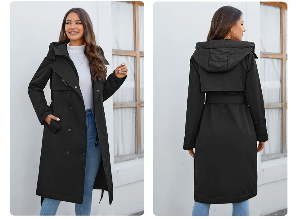 GASMAN 2023 Brand Fashion Women's spring Down jacket Autumn Women Coat Long parka women's jackets female Thin Cotton 8356
