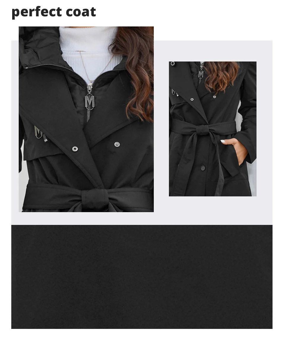 GASMAN 2023 Brand Fashion Women's spring Down jacket Autumn Women Coat Long parka women's jackets female Thin Cotton 8356