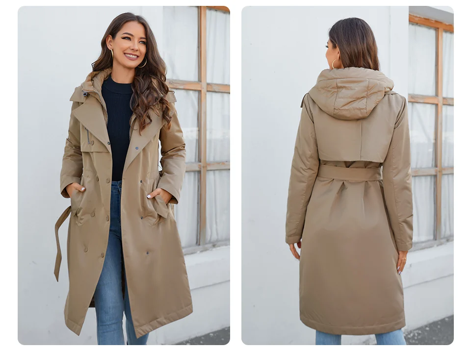 GASMAN 2023 Brand Fashion Women's spring Down jacket Autumn Women Coat Long parka women's jackets female Thin Cotton 8356