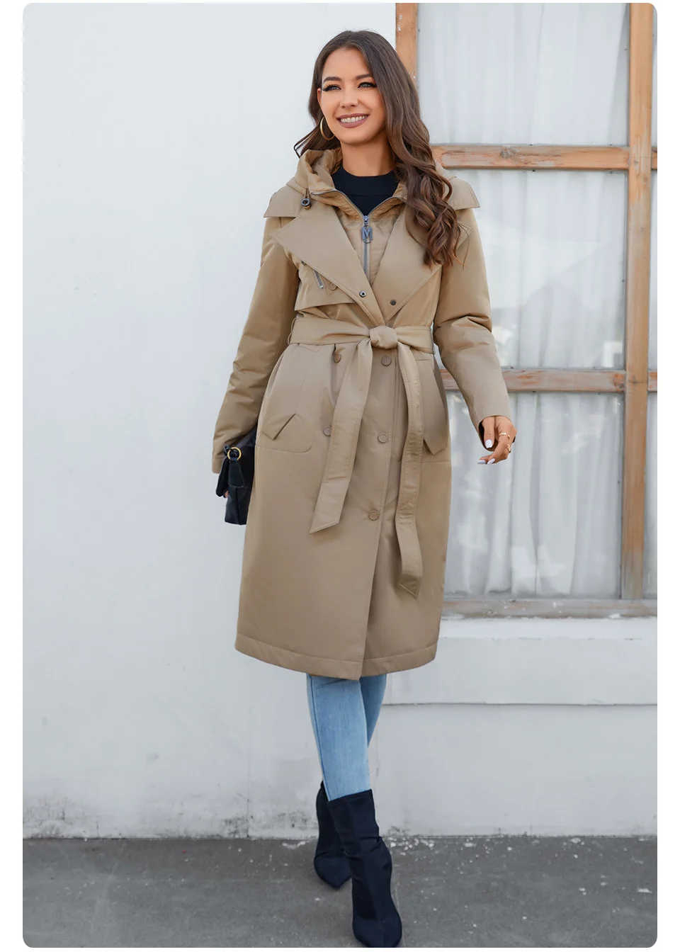 GASMAN 2023 Brand Fashion Women's spring Down jacket Autumn Women Coat Long parka women's jackets female Thin Cotton 8356