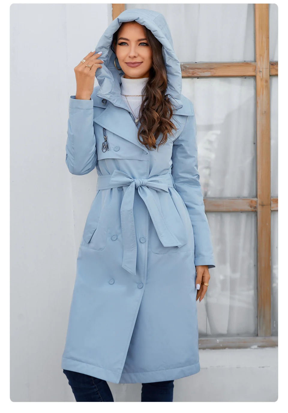 GASMAN 2023 Brand Fashion Women's spring Down jacket Autumn Women Coat Long parka women's jackets female Thin Cotton 8356
