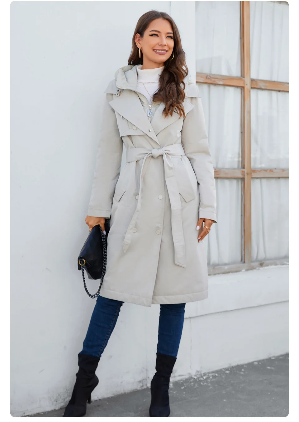 GASMAN 2023 Brand Fashion Women's spring Down jacket Autumn Women Coat Long parka women's jackets female Thin Cotton 8356