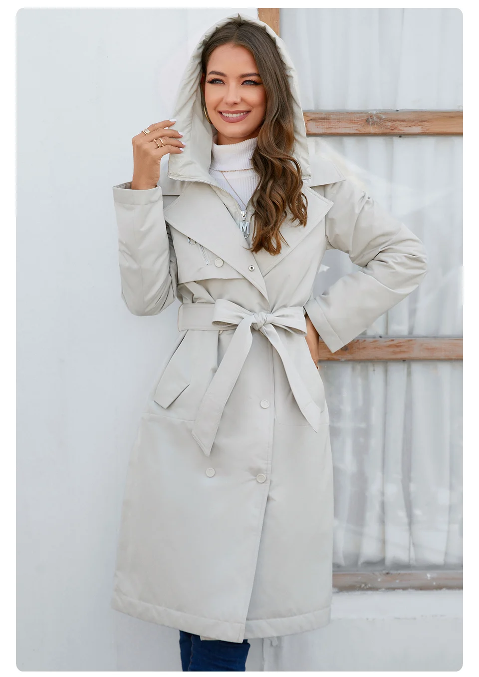 GASMAN 2023 Brand Fashion Women's spring Down jacket Autumn Women Coat Long parka women's jackets female Thin Cotton 8356