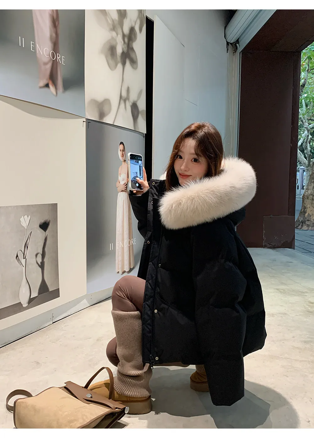 Women/Winter/Puffer/Jacket/With/Faux/Fur/Hood/Loose/Short/Padded/Coat/Zip/Up/Warm/Parka/Casual/Streetwear/Female/Outerwear