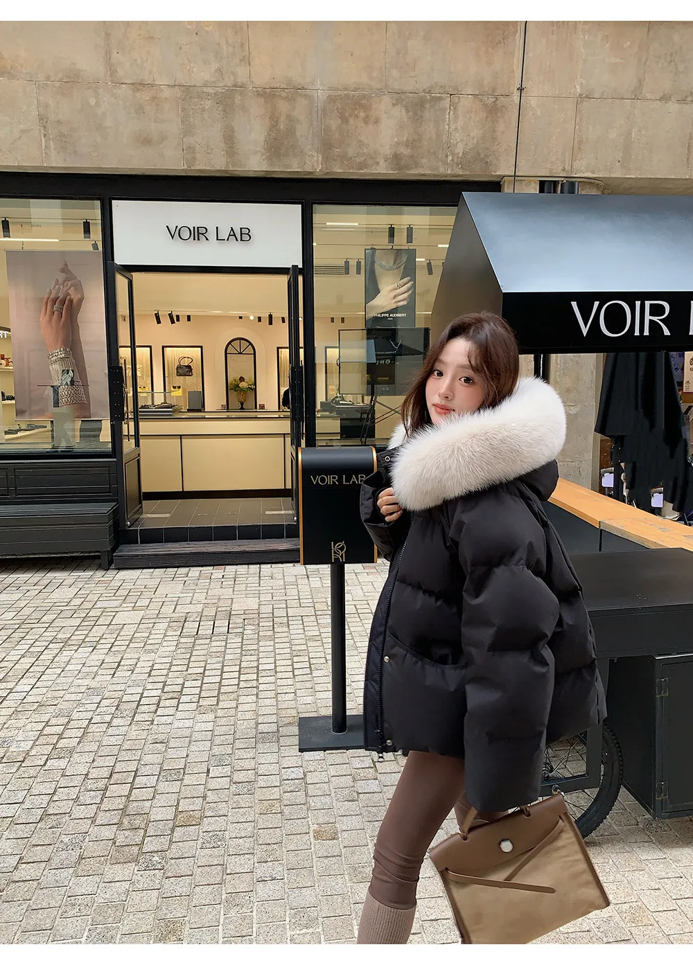 Women/Winter/Puffer/Jacket/With/Faux/Fur/Hood/Loose/Short/Padded/Coat/Zip/Up/Warm/Parka/Casual/Streetwear/Female/Outerwear
