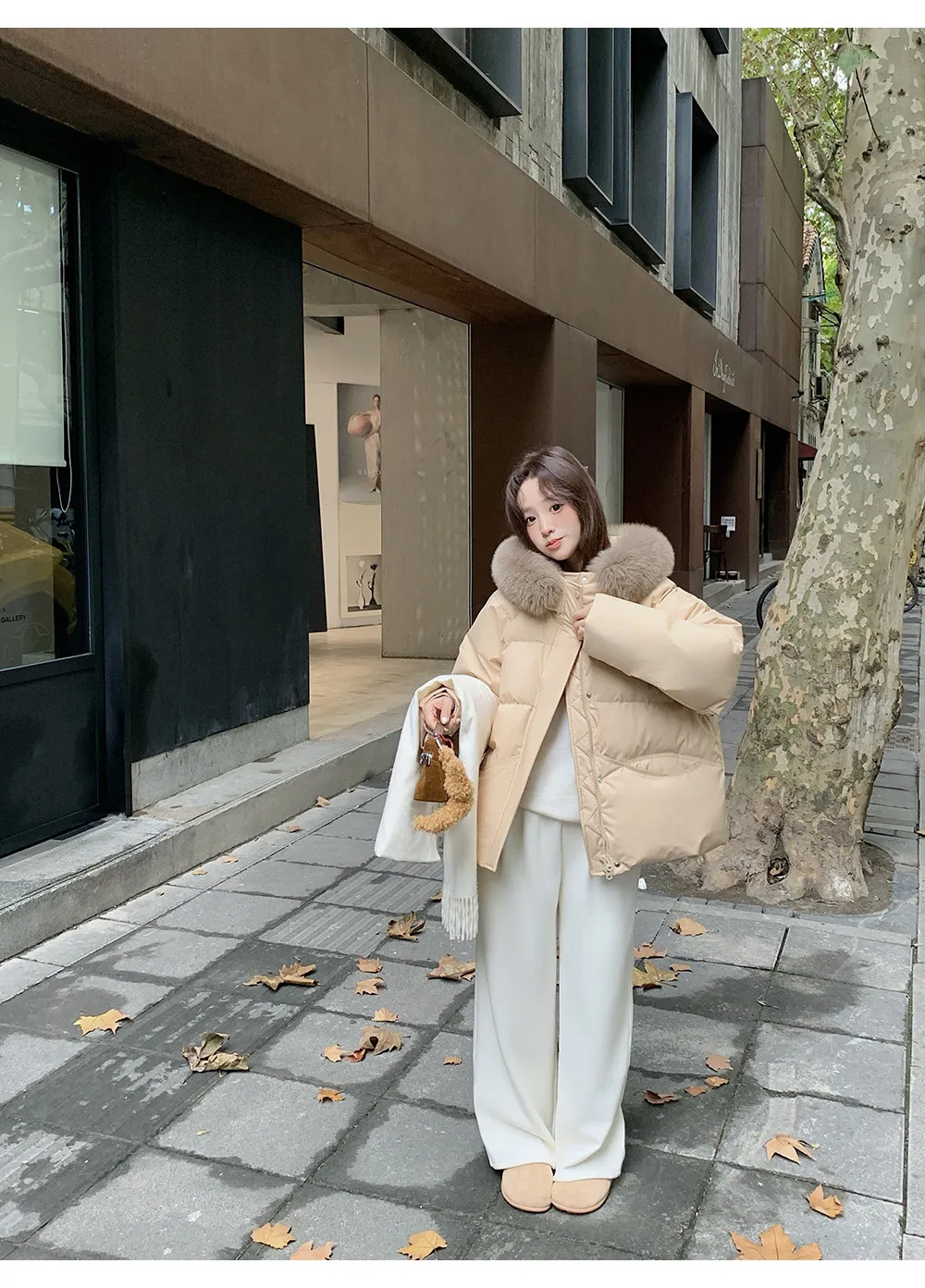 Women/Winter/Puffer/Jacket/With/Faux/Fur/Hood/Loose/Short/Padded/Coat/Zip/Up/Warm/Parka/Casual/Streetwear/Female/Outerwear