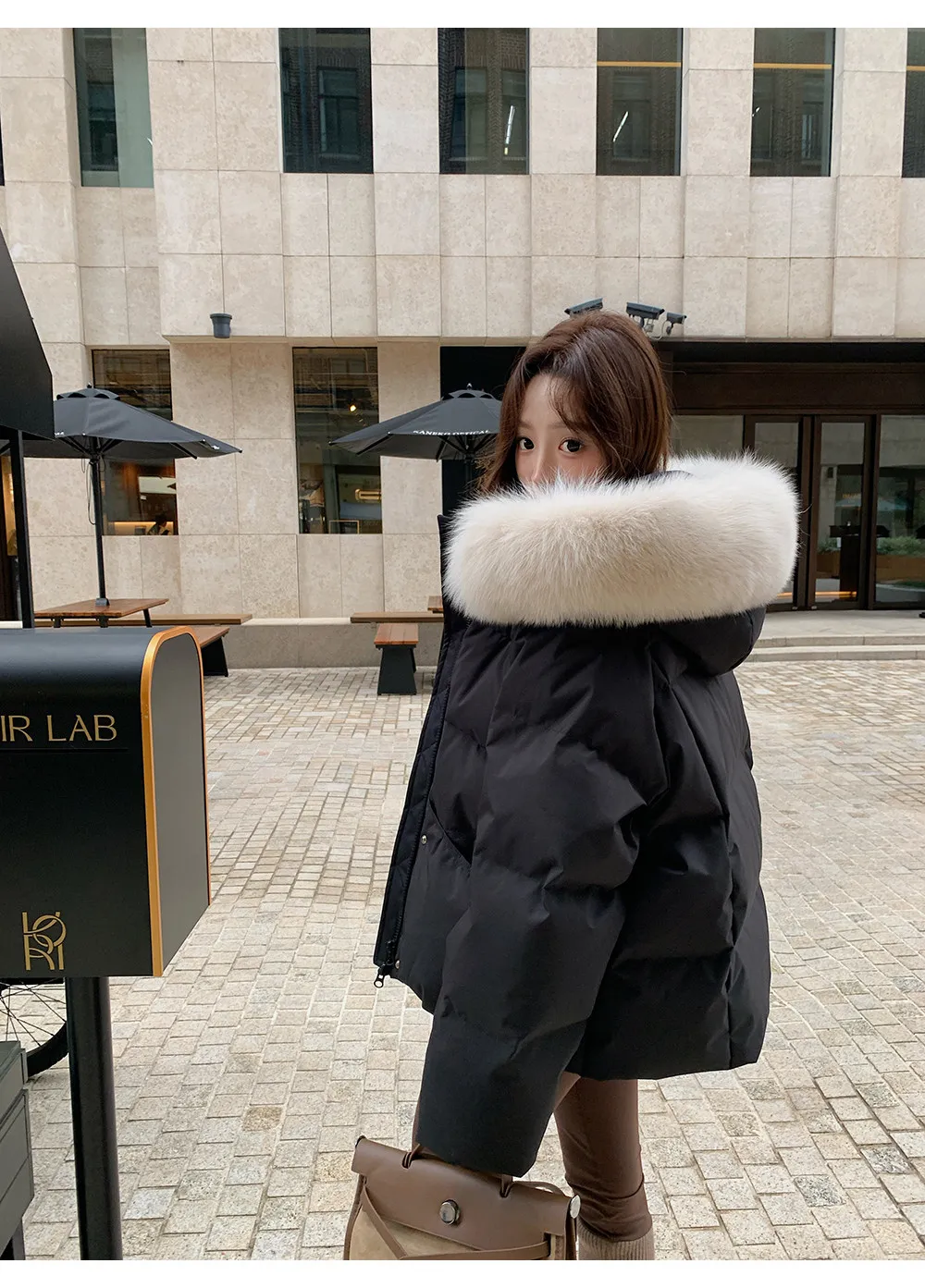 Women/Winter/Puffer/Jacket/With/Faux/Fur/Hood/Loose/Short/Padded/Coat/Zip/Up/Warm/Parka/Casual/Streetwear/Female/Outerwear
