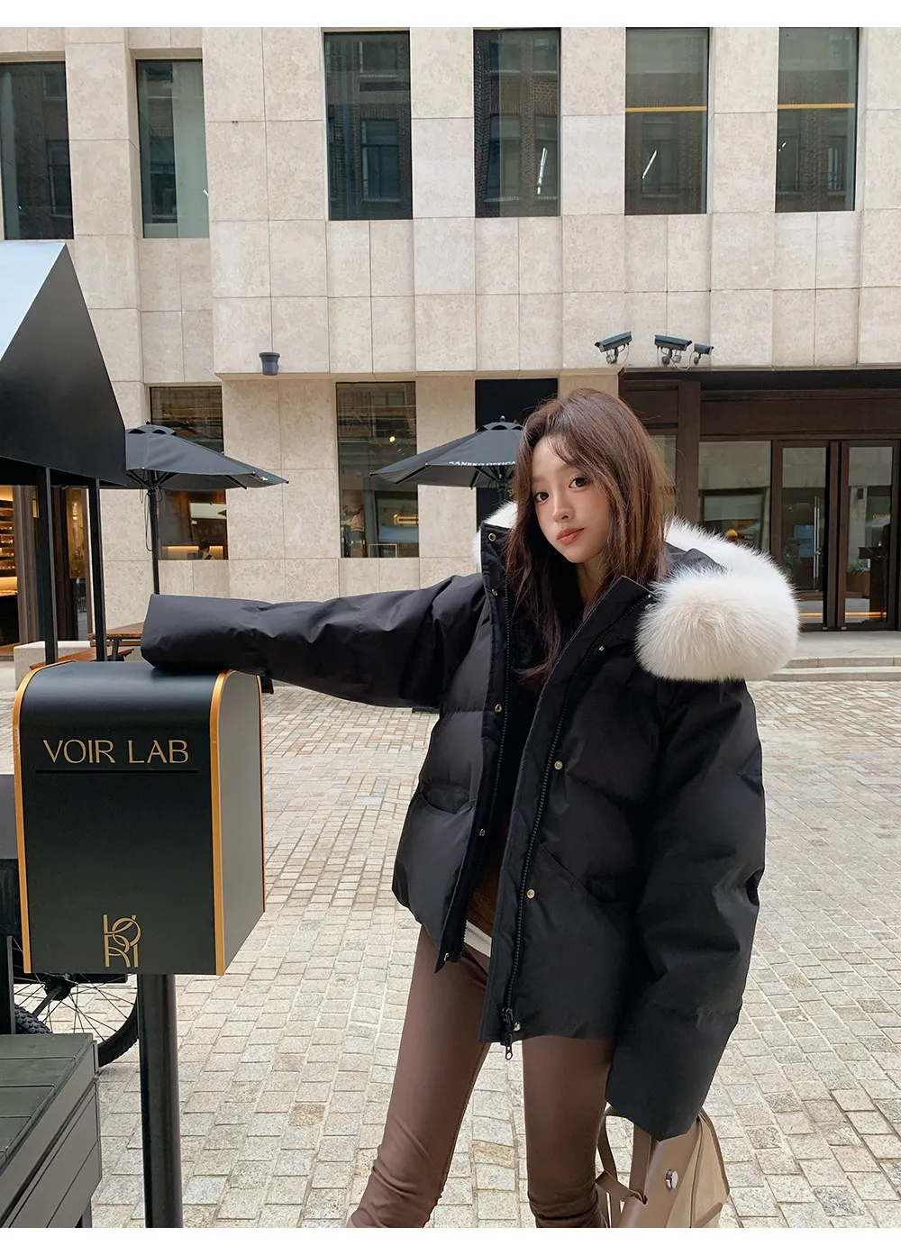 Women/Winter/Puffer/Jacket/With/Faux/Fur/Hood/Loose/Short/Padded/Coat/Zip/Up/Warm/Parka/Casual/Streetwear/Female/Outerwear