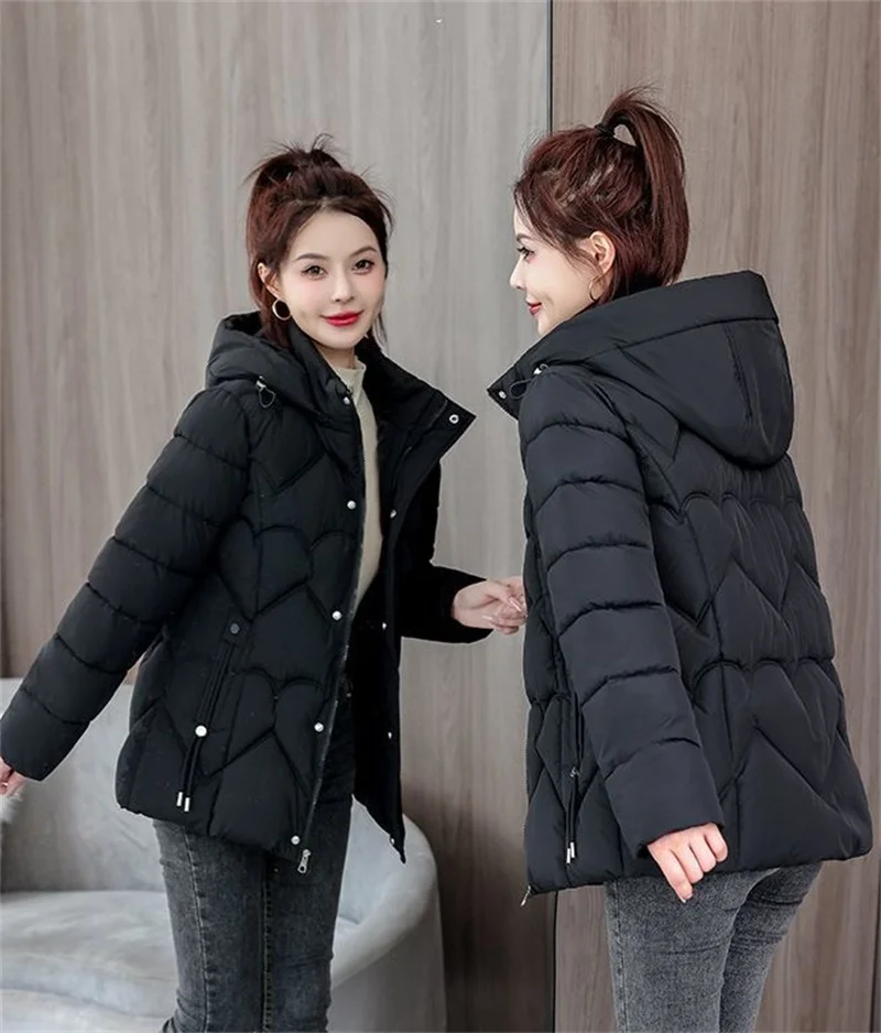 2025 new cotton-padded women short Korean version of loose  cotton-padded women winter coat