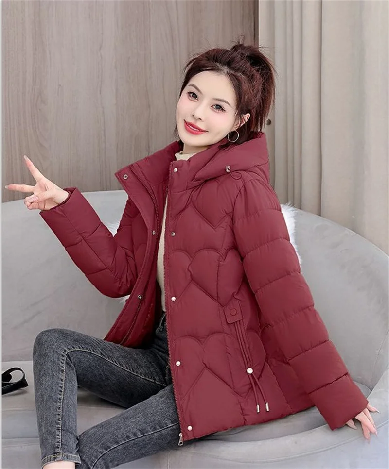 2025 new cotton-padded women short Korean version of loose  cotton-padded women winter coat
