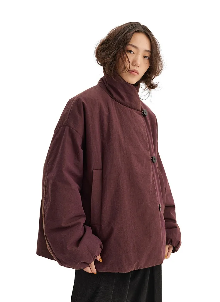 3m Thinsulate Cotton~New Chinese-Style Asymmetrical Cotton Jacket, Niche Stand-Collar Cotton Coat, Women's Winter New Product