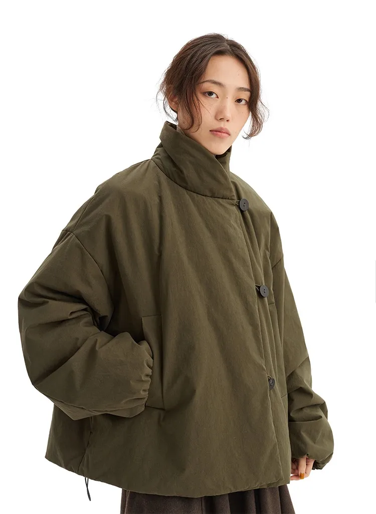 3m Thinsulate Cotton~New Chinese-Style Asymmetrical Cotton Jacket, Niche Stand-Collar Cotton Coat, Women's Winter New Product